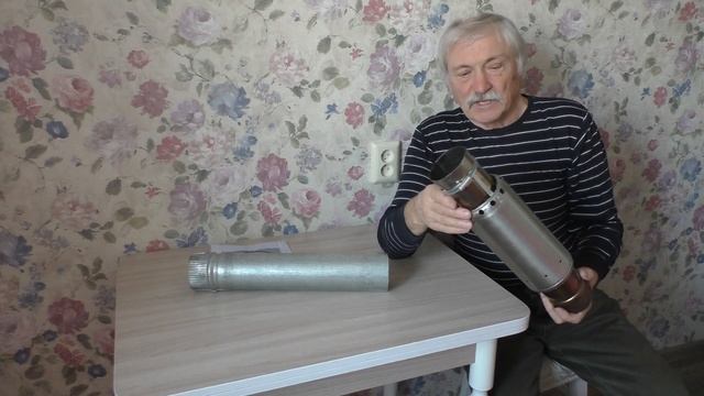 Печка в палатке Снегирь 4 Т Long, самодельная рубашка- кожух на трубу. смотреть онлайн