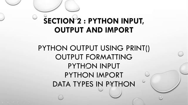 section 2 : Python Input,Output and Import смотреть онлайн