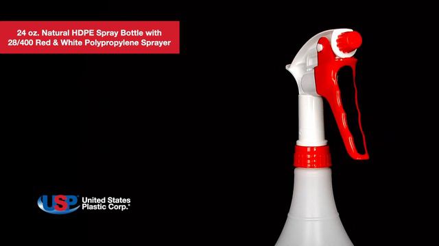 24 oz. Natural HDPE Spray Bottle with 28/400 Red & White PP Sprayer | U.S. Plastic Corporation® смотреть онлайн
