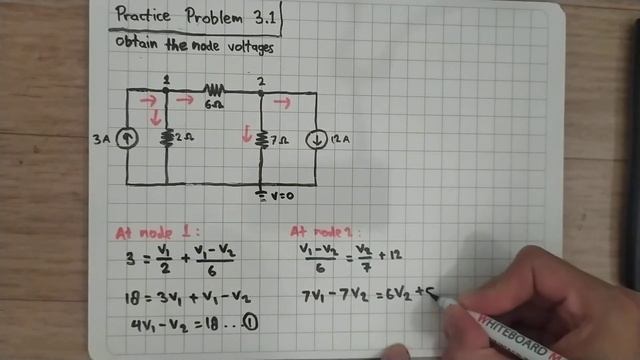 Practice Problem 3.1 Fundamental of Electric Circuits (Alexander/Sadiku) 5th Edition - Node Analysi смотреть онлайн