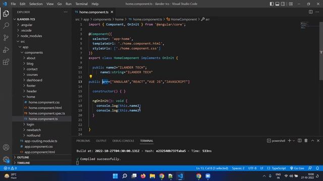 ANGULAR 14||CLASS-3||TYPESCRIPT||VARIBLES||ARRYS||OBJECTS||BATCH 5PM||2022 смотреть онлайн