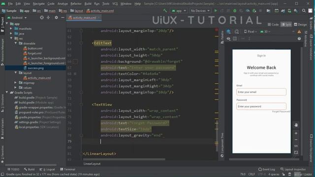 Android UI Design Tutorial | Login & Forget Screen UI Design | UiUX Tutorial смотреть онлайн