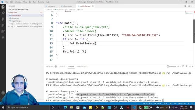 Assignment Mismatch in Golang | Common Mistake in Golang | Dr Vipin Classes смотреть онлайн