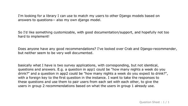 Django : A good collaborative filtering/matching/recommendation library for Python/Django? смотреть онлайн