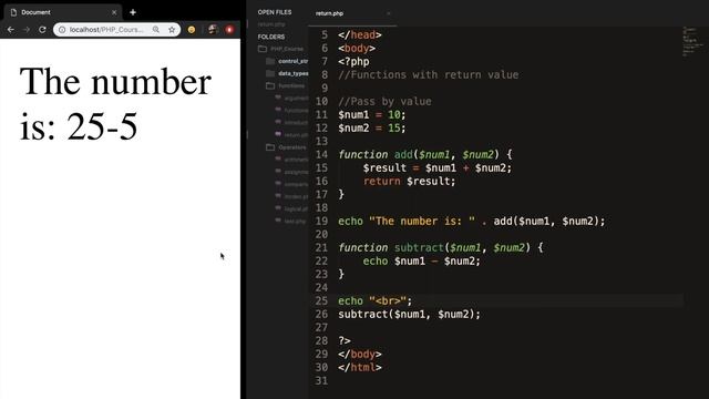 Functions With Return Value | PHP for beginners | Learn PHP | PHP Programming | Learn PHP in 2020 смотреть онлайн