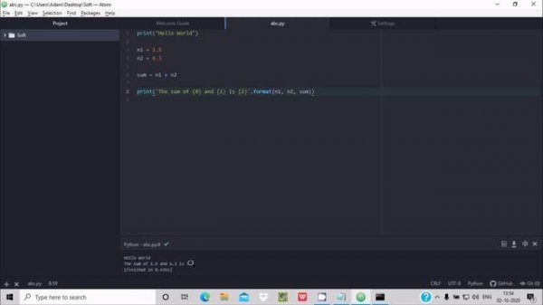 How to run python program in atom