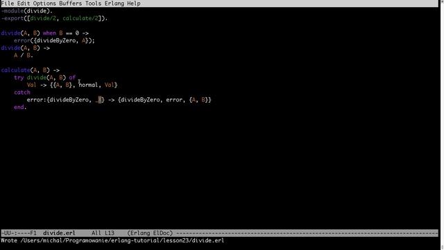 Erlang tutorial: Error handling смотреть онлайн