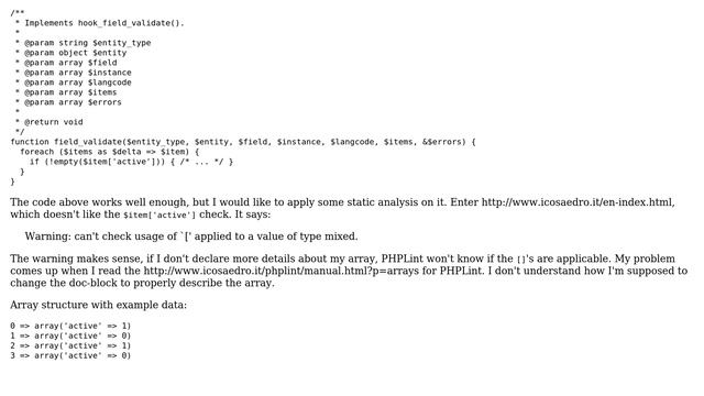 What docblock definition on this function will satisfy PHPLint? смотреть онлайн
