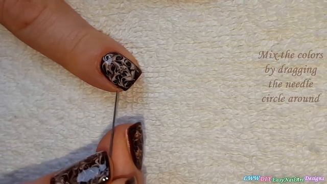 NEEDLE NAIL ART #20 - Dry Marble Chocolate Nails смотреть онлайн