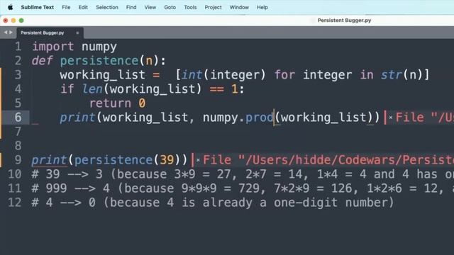 Codewars (Python?) | Persistent Bugger. | kyu6 смотреть онлайн