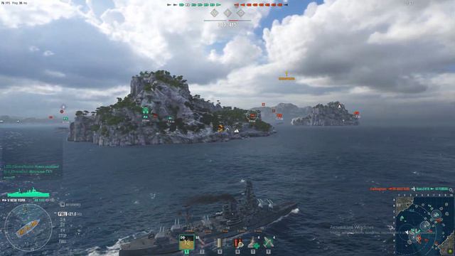 WoWS / Маленький замесик / Метки в описании / HD60Fps / Линкор New York. смотреть онлайн