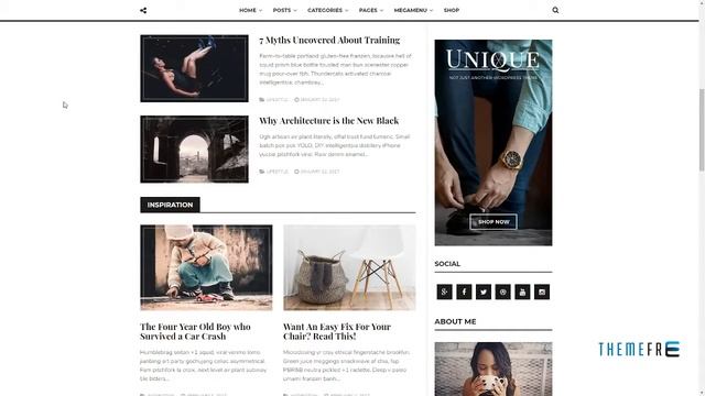 Unique - Personal and Magazine WordPress Responsive Blog Theme смотреть онлайн