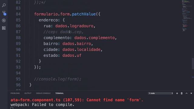 Curso Angular #98: Formulários reativos: Autopopulando endereço com CEP (setValue e patchValue) смотреть онлайн