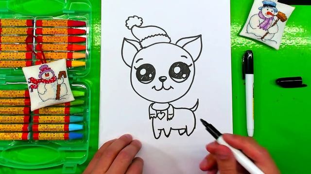 Как нарисовать СОБАКУ каваи / Новогодний марафон 1 смотреть онлайн