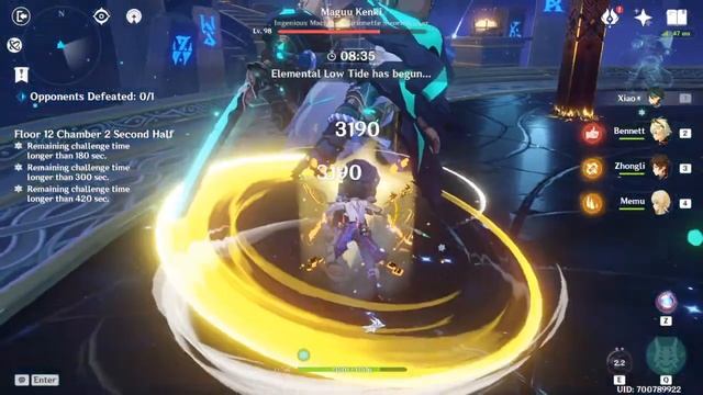 2.0 Abyss Xiao vs Maguu Kenki low plunge collision tech смотреть онлайн