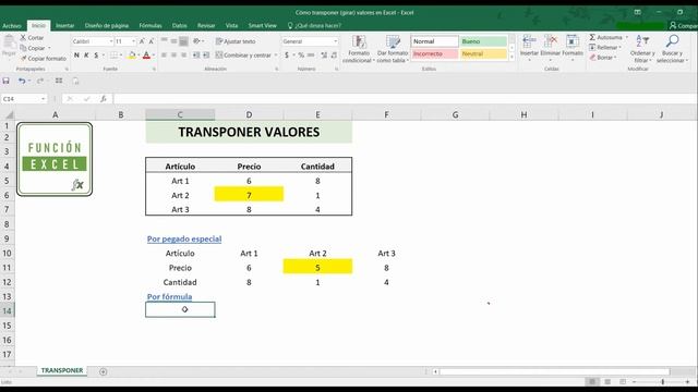 Cómo TRANSPONER VALORES con o sin fórmula | GIRAR DATOS en Excel смотреть онлайн