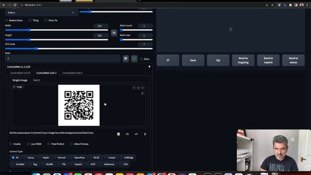 QR Code Makeup with AI, Stable Diffusion and ControlNet extension. #ai #generativeai #qrcode смотреть онлайн