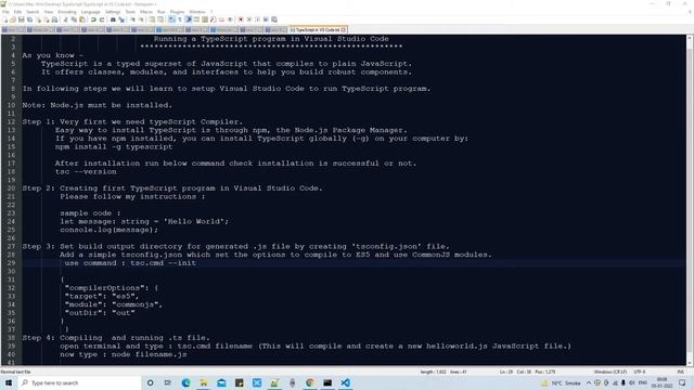 Running a TypeScript program in Visual Studio Code | VS Code Tutorial for Beginners смотреть онлайн