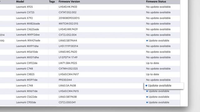 Lexmark Cloud Services—Updating firmware смотреть онлайн