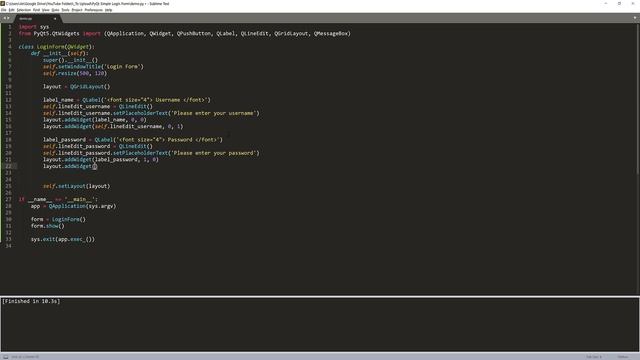 PyQt5 Tutorial | Create a simple login form смотреть онлайн
