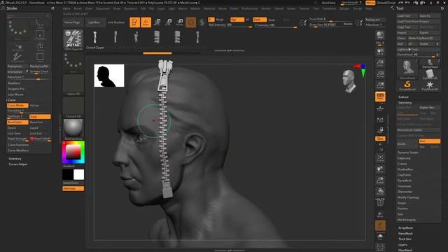 【ZBrush 2022】【memo】stroke：curve2　repel strength repel falloff смотреть онлайн
