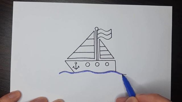 Як намалювати корабель How to draw a ship смотреть онлайн