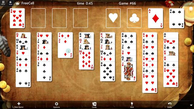 FreeCell Game # 66 SOLVED Microsoft Solitaire смотреть онлайн
