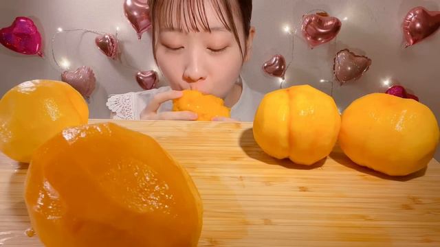 ASMR Mango and Peach【Mukbang/ Eating Sounds】【English subtitles】 смотреть онлайн