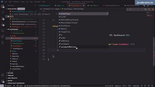 12 Building the Home Page API and UI IPL Dashboard - Full Stack Web Development Tutorial смотреть онлайн