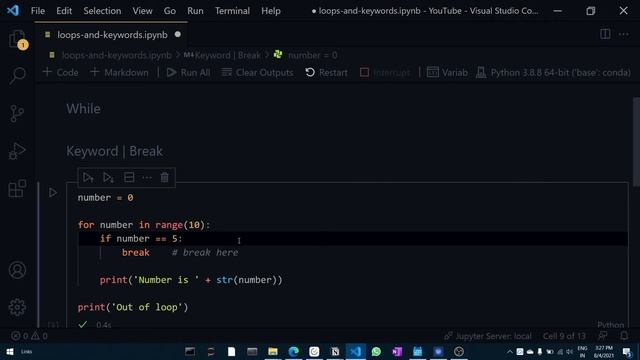 20. Loops | For and While | Break + Continue + Pass - Python смотреть онлайн