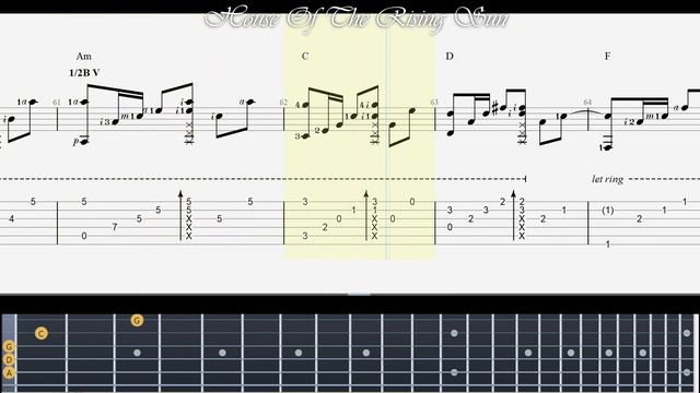 How to Play: House Of The Rising Sun - The Animals (FINGERSTYLE) смотреть онлайн