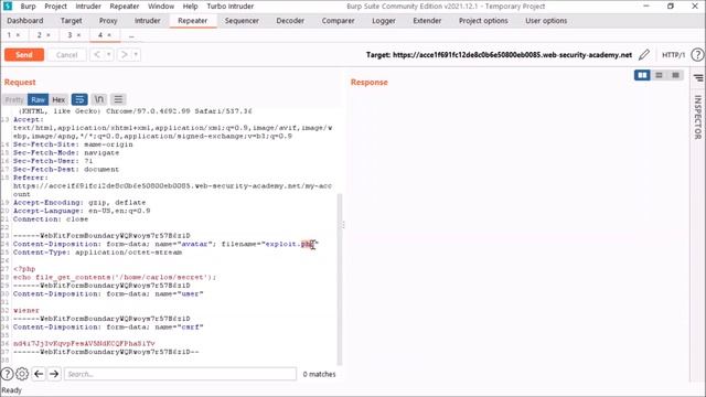 File upload vulnerabilities - Lab 3 : Web shell upload via path traversal смотреть онлайн