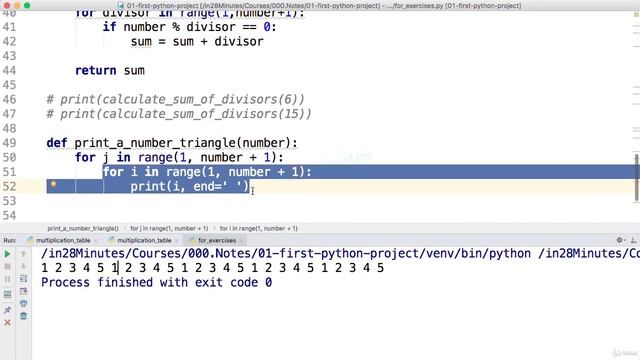 (Learn Programming With Python) 65-Step 05-For loop exercise 4-print a number triangle смотреть онлайн