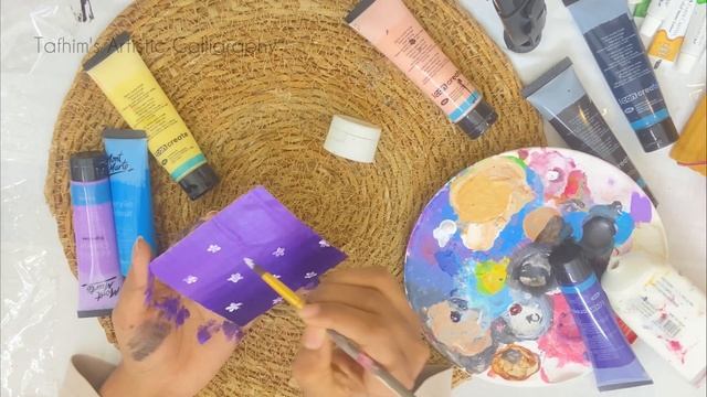 How to make a easy painting with discarded carton board ||Acrylic color painting|| смотреть онлайн