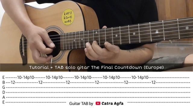 The Final Countdown Europe Guitar Solo Lesson with TAB by Catra Agfa (Guitar Tutorial) смотреть онлайн