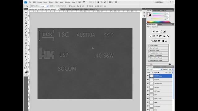 Create an Engraved Text or Logo Effect with Shifting Using Photoshop смотреть онлайн