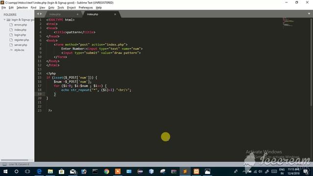 2.Dynamic Pattern Program With Php In (Hindi)