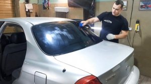 Как правильно затонировать заднее стекло/ Как замыть заднее стекло/Как отформовать заднее стекло.