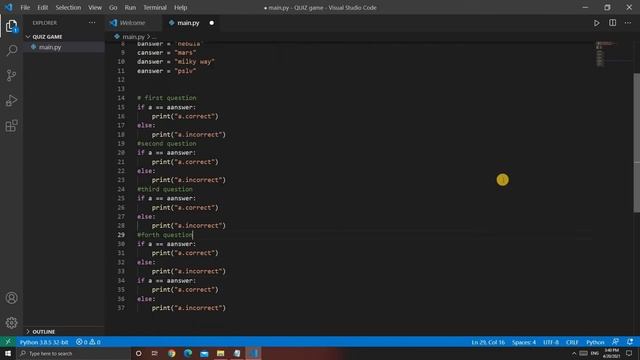 How to make a quiz game using python code смотреть онлайн