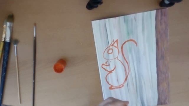 Как нарисовать белку гуашью (правополушарное рисование) смотреть онлайн