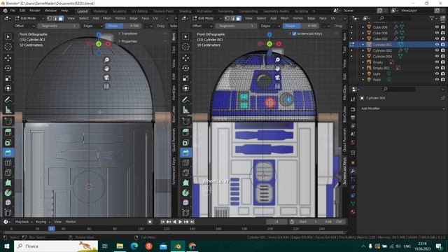 Дроид R2D2 в Blender 3D Part-8 смотреть онлайн