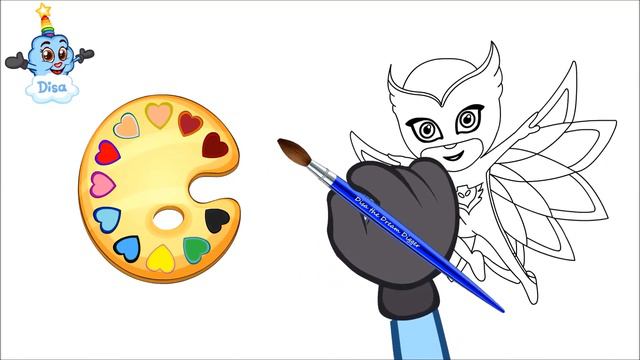 PJ MASKS Owlette - How to Draw & Color Owlette from the PJ Masks Animated Cartoon Episodes for Kids смотреть онлайн