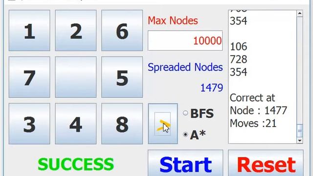 8 puzzle solver BFS and A* смотреть онлайн
