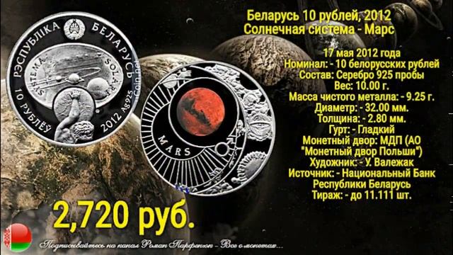 Монеты Белоруссии серия "Солнечная система" обзор с ценами смотреть онлайн