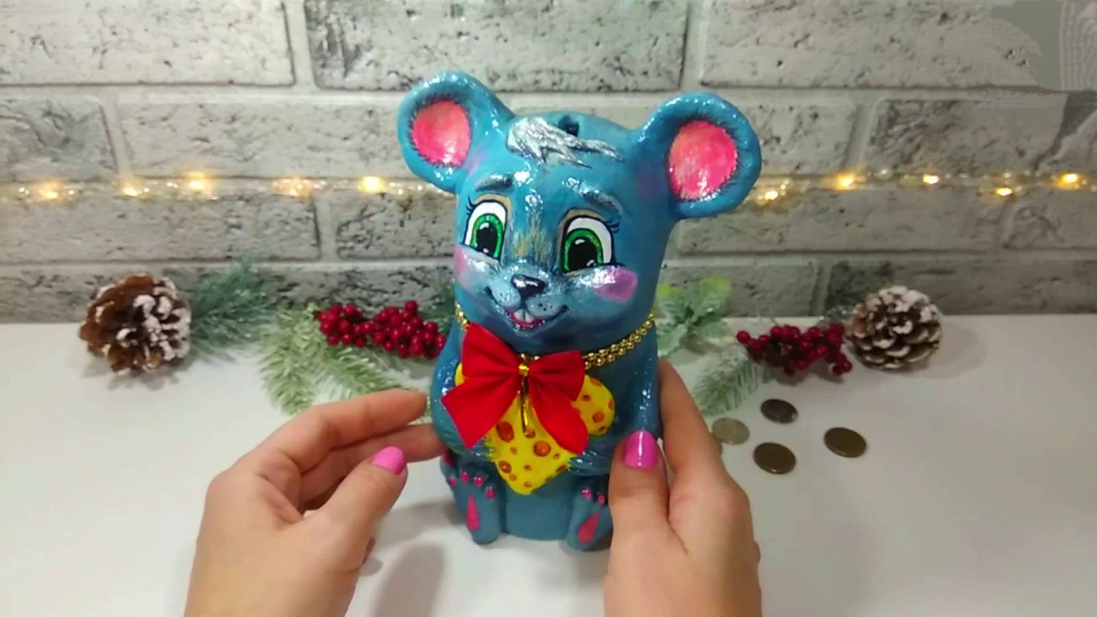 Копилка мышонок из теста. DIY. смотреть онлайн