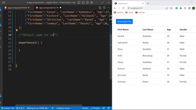 How To Export Data From Your Angular App To Excel File | Export To Excel In Angular смотреть онлайн