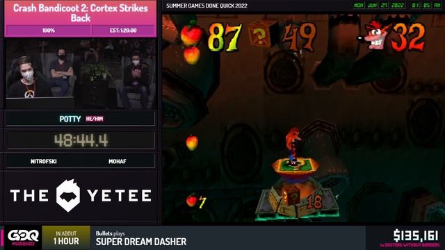Crash Bandicoot 2: Cortex Strikes Back by Potty in 1:14:49 - Summer Games Done Quick 2022 смотреть онлайн