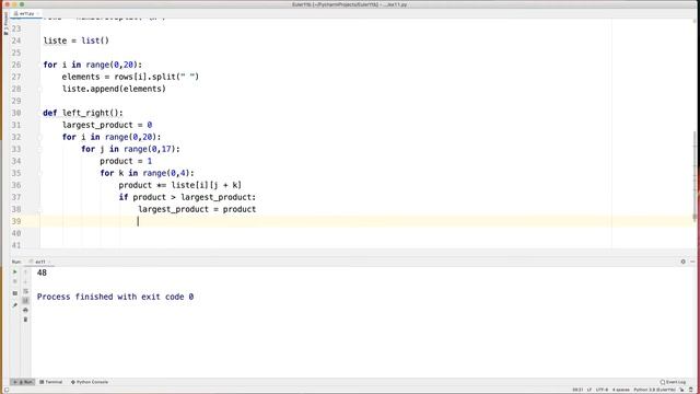 Project Euler Problem 11 (Python) смотреть онлайн
