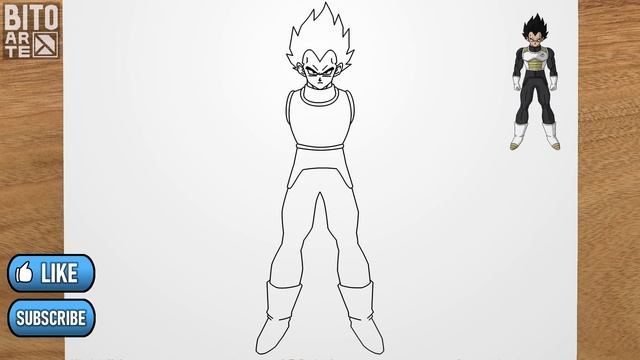 How to draw VEGETA full body (Dragon Ball Super) step by step, EASY смотреть онлайн