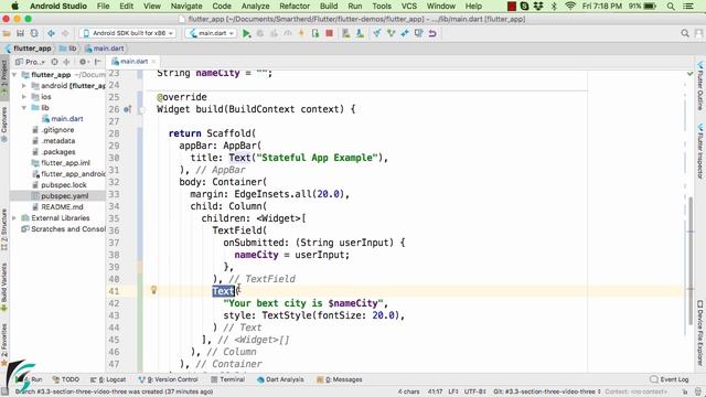 Flutter Dart Tutorials: Building first Stateful widget App in Flutter #3.3 смотреть онлайн
